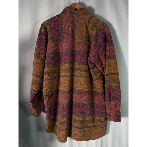 VTG STYLE NEW YORK Striped Textured Oversized Button Up Shirt Women's Size‎ S - Picture 8 of 10